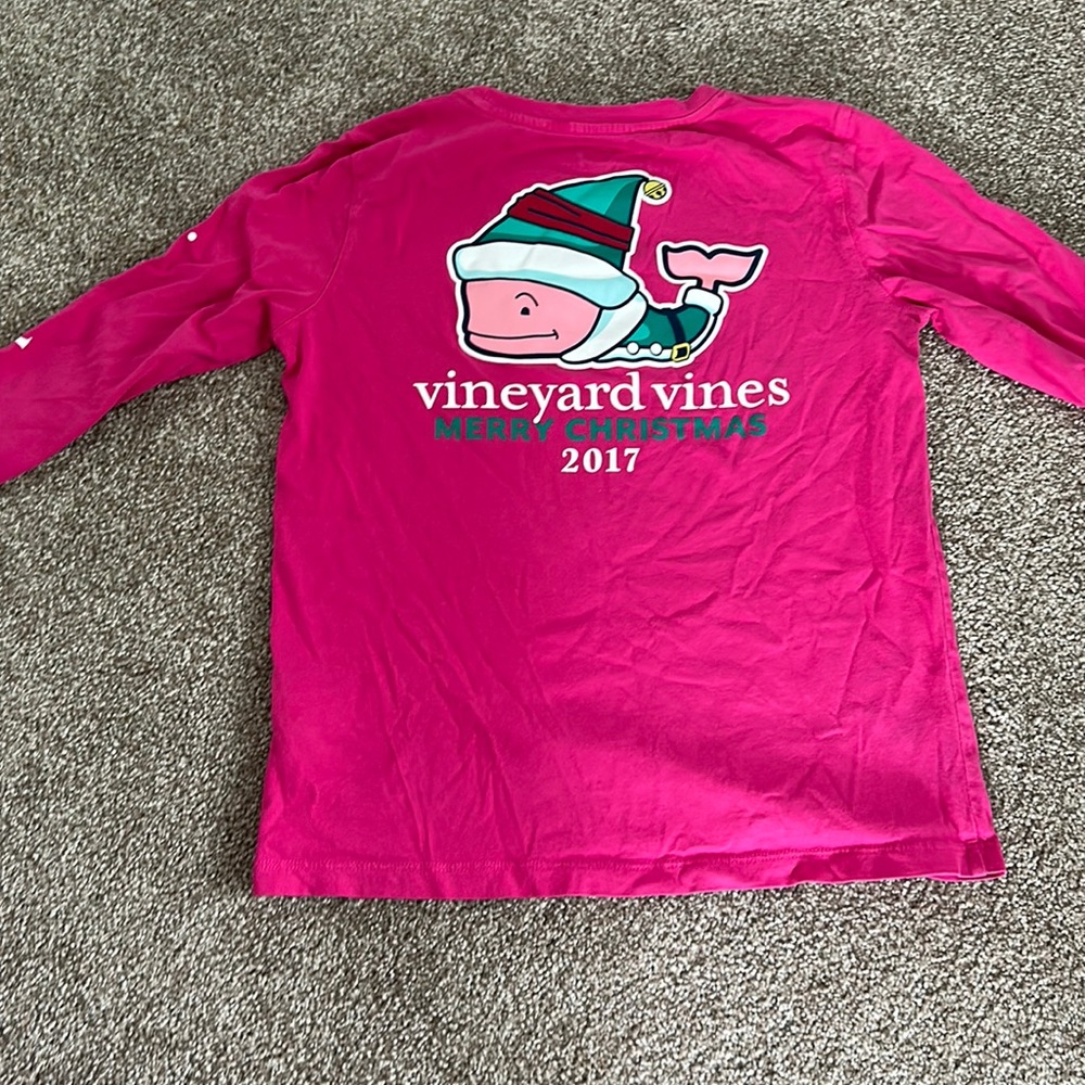 Pink vineyard vines long sleeve shirt (10-12)
